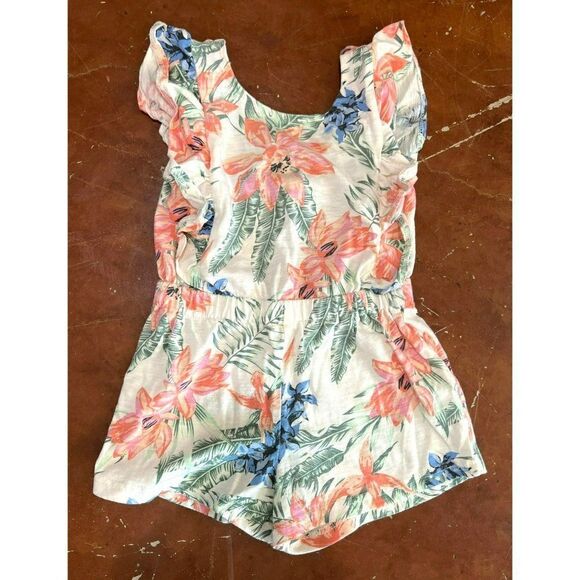 Jessica Simpson Girls Tropical Floral Romper (6) - Picture 1 of 3